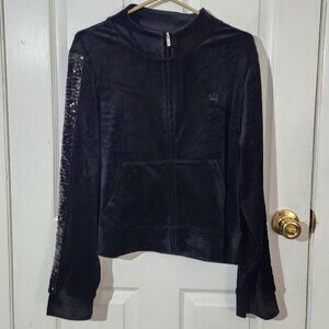 Black Juicy Couture Velour Sequin Hoodie